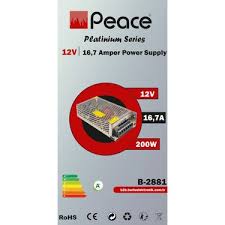 PEACE B2881 LED METAL KASA 200W 12V 16.7A KAMERA ADAPTORU